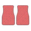 Red And White Candy Cane Pattern Print Front Car Floor Mats