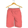 Red And White Candy Cane Pattern Print Men's Shorts