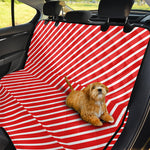 Red And White Candy Cane Pattern Print Pet Car Back Seat Cover