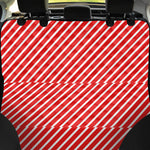 Red And White Candy Cane Pattern Print Pet Car Back Seat Cover