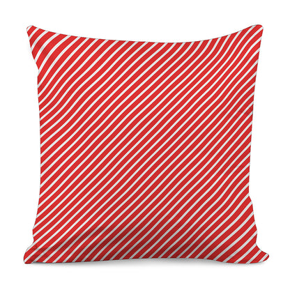Red And White Candy Cane Pattern Print Pillow Cover