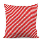 Red And White Candy Cane Pattern Print Pillow Cover