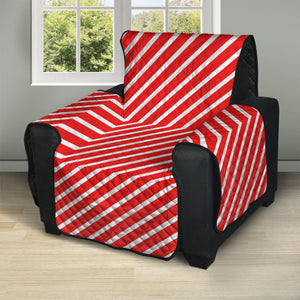 Red And White Candy Cane Pattern Print Recliner Protector