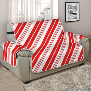 Red And White Candy Cane Stripe Print Half Sofa Protector