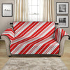 Red And White Candy Cane Stripe Print Loveseat Protector