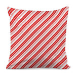 Red And White Candy Cane Stripe Print Pillow Cover