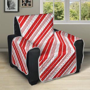 Red And White Candy Cane Stripe Print Recliner Protector