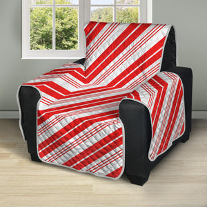 Red And White Candy Cane Stripe Print Recliner Protector