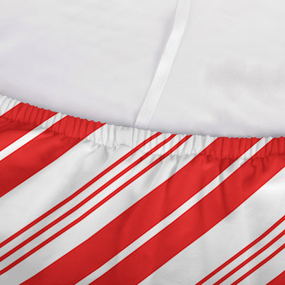 Red And White Candy Cane Stripe Print Sofa Cover
