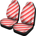 Red And White Candy Cane Stripe Print Universal Fit Car Seat Covers