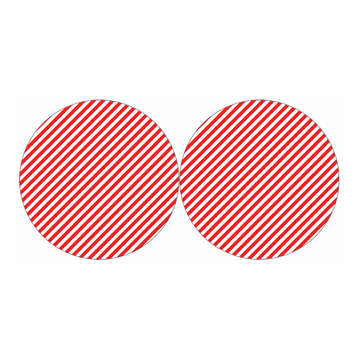 Red And White Candy Cane Striped Print Car Coasters