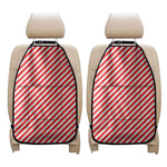 Red And White Candy Cane Striped Print Car Seat Organizers