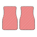 Red And White Candy Cane Striped Print Front Car Floor Mats