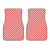 Red And White Candy Cane Striped Print Front Car Floor Mats