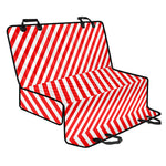 Red And White Candy Cane Striped Print Pet Car Back Seat Cover
