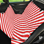 Red And White Candy Cane Striped Print Pet Car Back Seat Cover