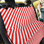 Red And White Candy Cane Striped Print Pet Car Back Seat Cover