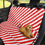 Red And White Candy Cane Striped Print Pet Car Back Seat Cover
