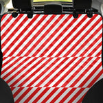 Red And White Candy Cane Striped Print Pet Car Back Seat Cover