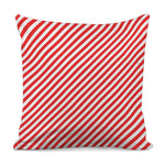 Red And White Candy Cane Striped Print Pillow Cover