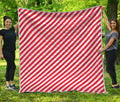 Red And White Candy Cane Striped Print Quilt