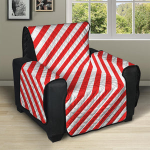 Red And White Candy Cane Striped Print Recliner Protector