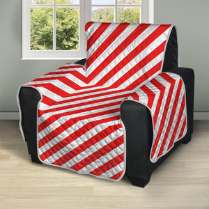 Red And White Candy Cane Striped Print Recliner Protector