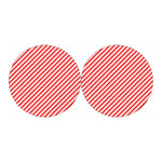 Red And White Candy Cane Stripes Print Car Coasters
