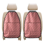 Red And White Candy Cane Stripes Print Car Seat Organizers