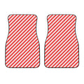 Red And White Candy Cane Stripes Print Front Car Floor Mats