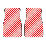 Red And White Candy Cane Stripes Print Front Car Floor Mats