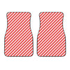 Red And White Candy Cane Stripes Print Front Car Floor Mats