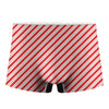 Red And White Candy Cane Stripes Print Men's Boxer Briefs