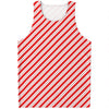 Red And White Candy Cane Stripes Print Men's Tank Top