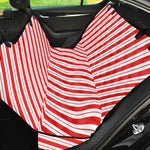 Red And White Candy Cane Stripes Print Pet Car Back Seat Cover