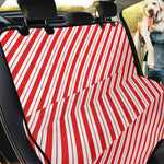 Red And White Candy Cane Stripes Print Pet Car Back Seat Cover