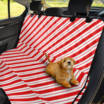 Red And White Candy Cane Stripes Print Pet Car Back Seat Cover