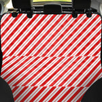 Red And White Candy Cane Stripes Print Pet Car Back Seat Cover