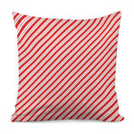 Red And White Candy Cane Stripes Print Pillow Cover