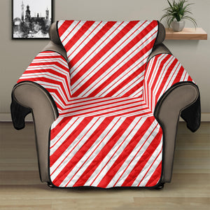 Red And White Candy Cane Stripes Print Recliner Protector