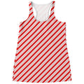 Red And White Candy Cane Stripes Print Women's Racerback Tank Top