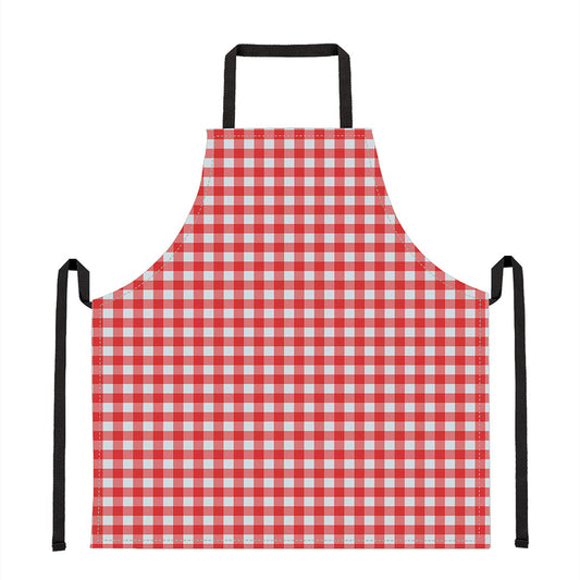 Red And White Check Pattern Print Apron
