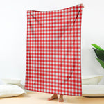 Red And White Check Pattern Print Blanket