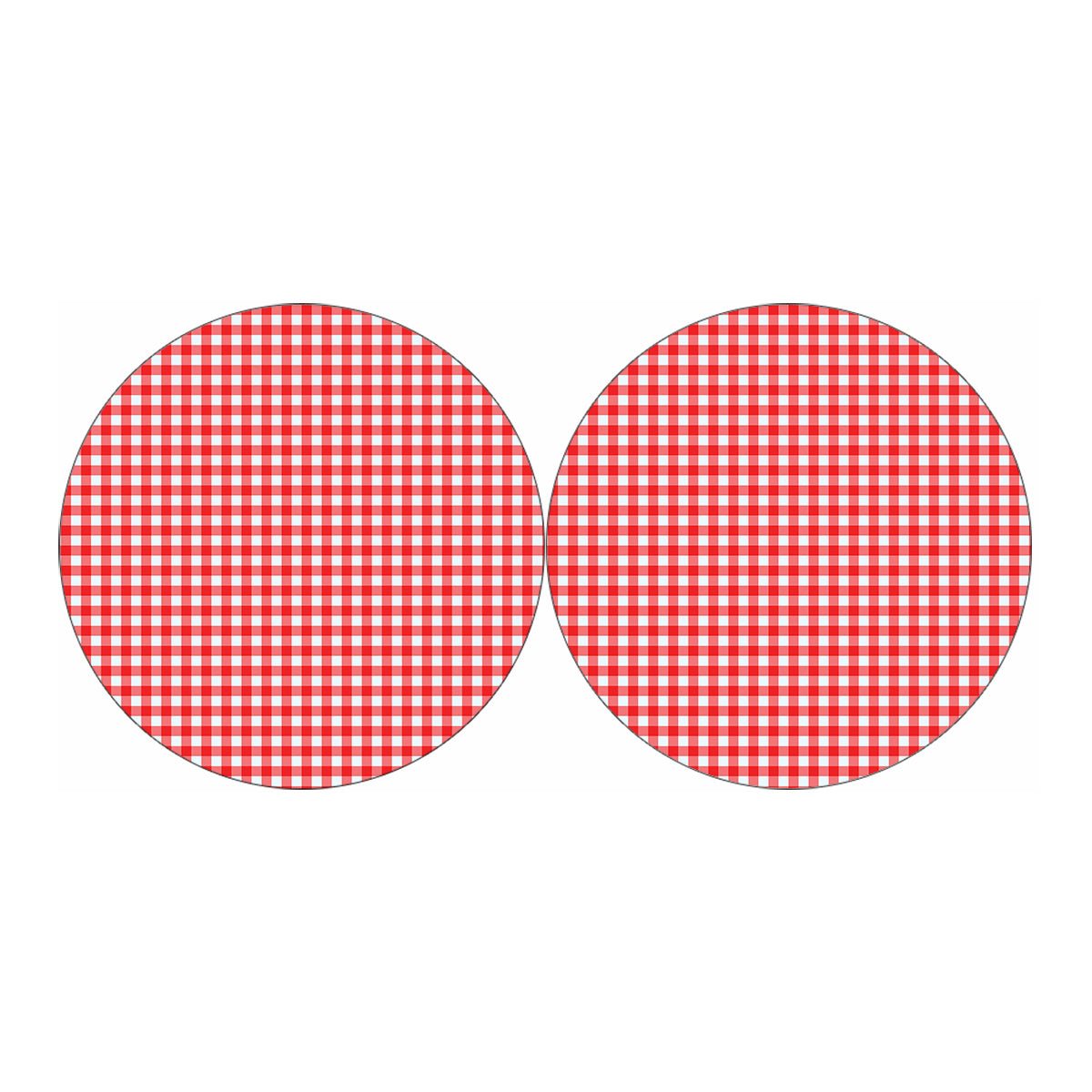 Red And White Check Pattern Print Car Coasters