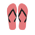 Red And White Check Pattern Print Flip Flops