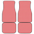 Red And White Check Pattern Print Front and Back Car Floor Mats
