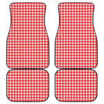 Red And White Check Pattern Print Front and Back Car Floor Mats