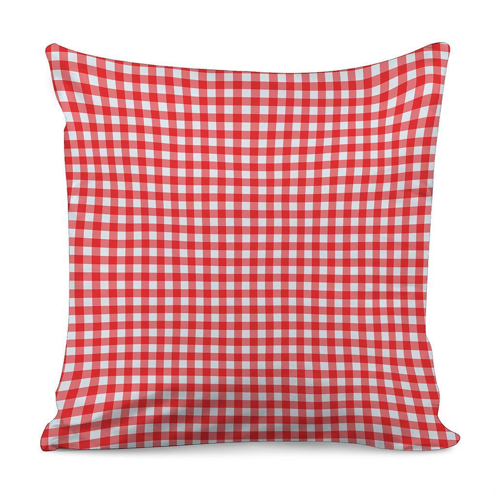 Red And White Check Pattern Print Pillow Cover