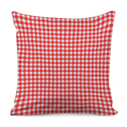 Red And White Check Pattern Print Pillow Cover