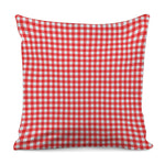 Red And White Check Pattern Print Pillow Cover